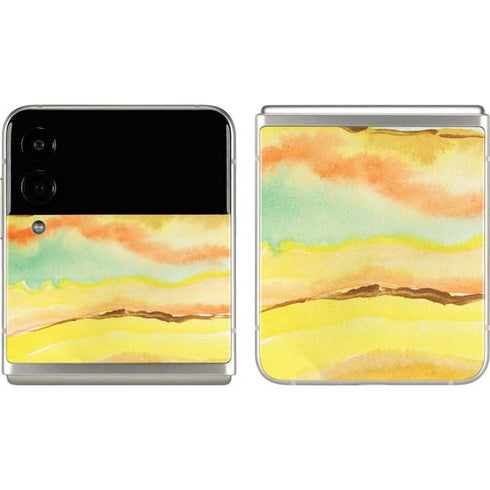 Tuscan Sun Watercolor Geode Galaxy Z Flip3 5G Skin