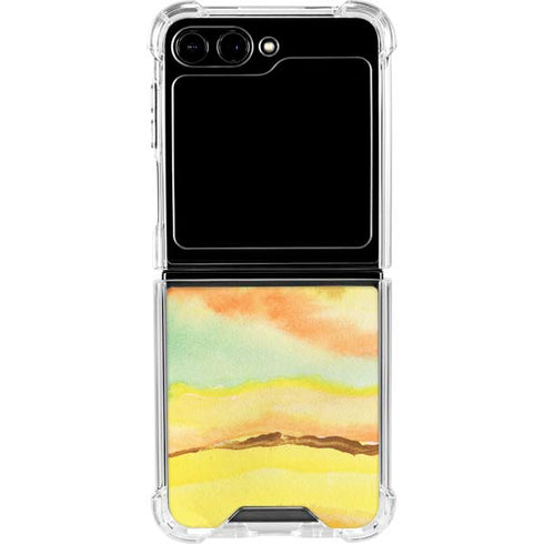 Tuscan Sun Watercolor Geode Galaxy Z Flip5 5G Clear Case
