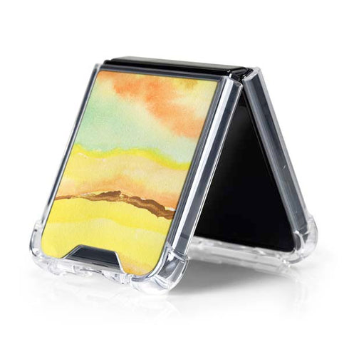 Tuscan Sun Watercolor Geode Galaxy Z Flip5 5G Clear Case