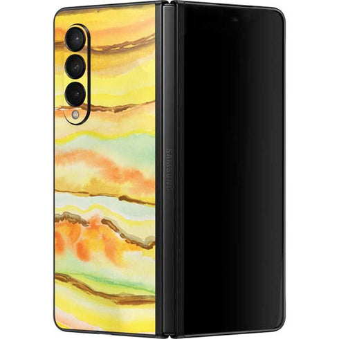 Tuscan Sun Watercolor Geode Galaxy Z Fold3 5G Skin