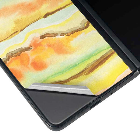 Tuscan Sun Watercolor Geode Galaxy Z Fold3 5G Skin