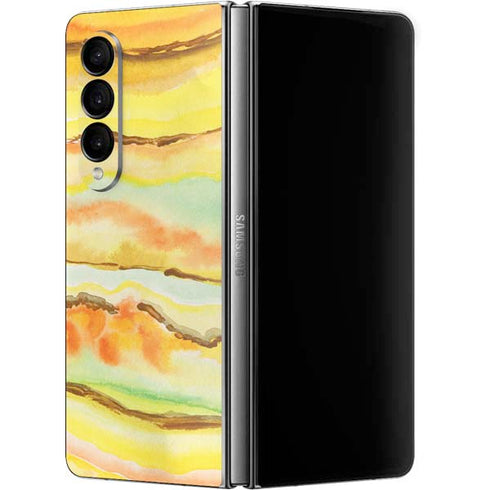 Tuscan Sun Watercolor Geode Galaxy Z Fold4 5G Skin