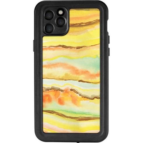Tuscan Sun Watercolor Geode iPhone 11 Pro Max Waterproof Case