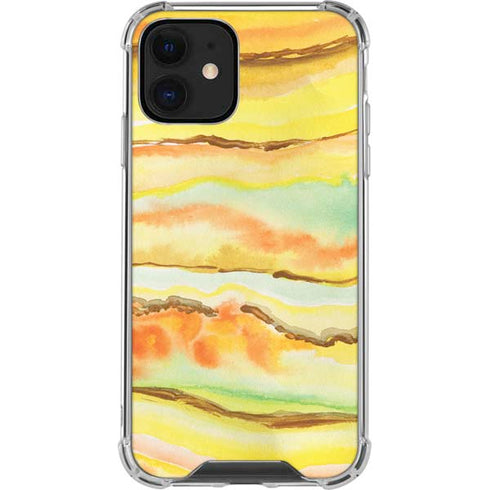 Tuscan Sun Watercolor Geode iPhone 12 Mini Clear Case