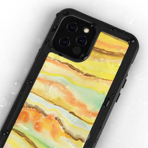 Tuscan Sun Watercolor Geode iPhone 12 Pro Waterproof Case