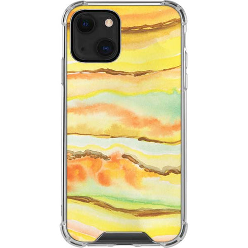 Tuscan Sun Watercolor Geode iPhone 13 Mini Clear Case