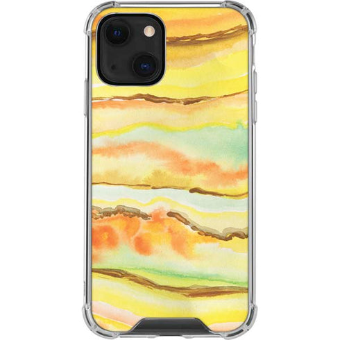 Tuscan Sun Watercolor Geode iPhone 14 Clear Case