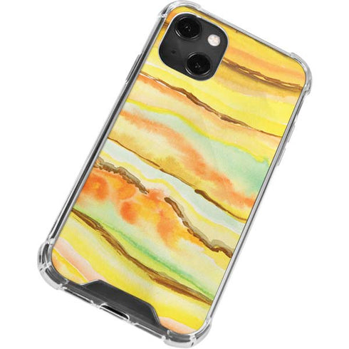 Tuscan Sun Watercolor Geode iPhone 14 Plus Clear Case