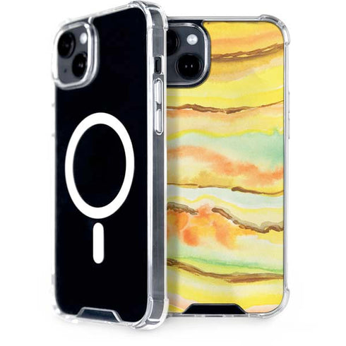 Tuscan Sun Watercolor Geode iPhone 15 Plus MagSafe Case