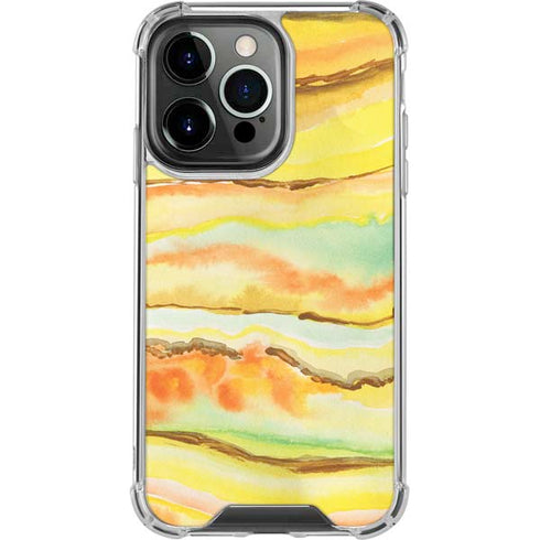Tuscan Sun Watercolor Geode iPhone 15 Pro Clear Case