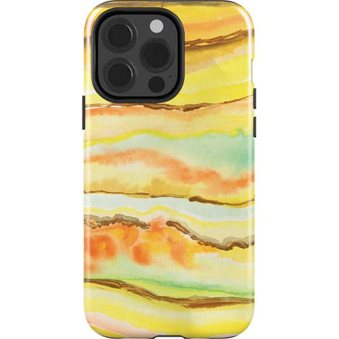 Tuscan Sun Watercolor Geode iPhone 15 Pro Impact Case