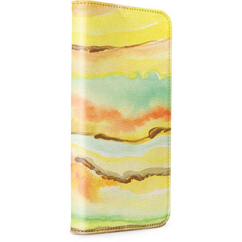 Tuscan Sun Watercolor Geode iPhone 15 Pro Folio Case