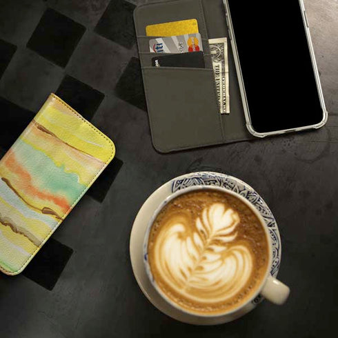 Tuscan Sun Watercolor Geode iPhone 15 Pro Folio Case