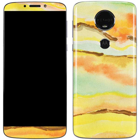 Tuscan Sun Watercolor Geode Moto E5 Plus Skin
