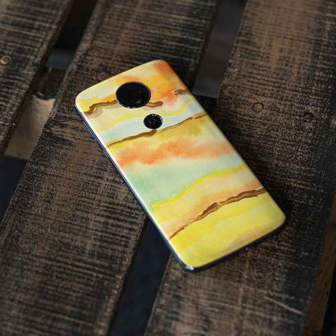 Tuscan Sun Watercolor Geode Moto E5 Plus Skin