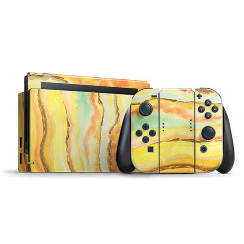 Tuscan Sun Watercolor Geode Nintendo Switch Bundle Skin