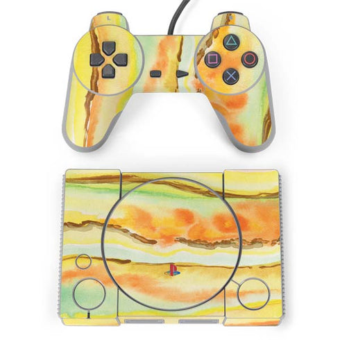 Tuscan Sun Watercolor Geode PlayStation Classic Bundle Skin
