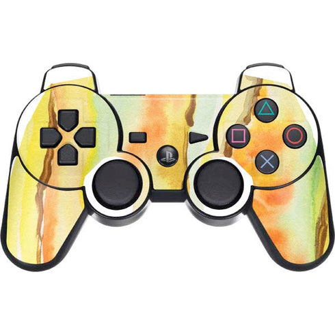 Tuscan Sun Watercolor Geode PS3 Dual Shock wireless controller Skin