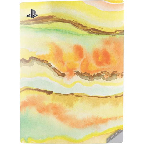 Tuscan Sun Watercolor Geode PS5 Digital Edition Console Skin