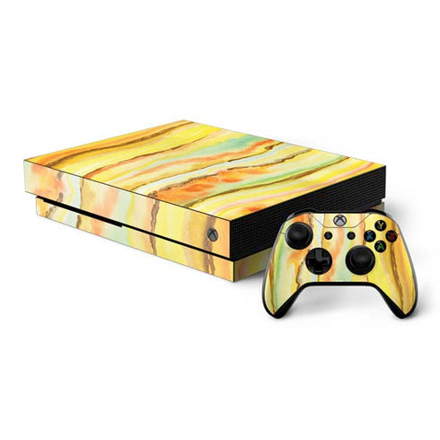 Tuscan Sun Watercolor Geode Xbox One X Bundle Skin