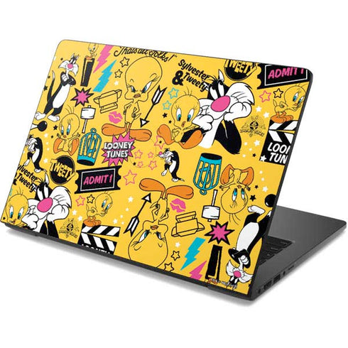Looney Tunes Tweety and Sylvester Patches Dell Chromebook Skin