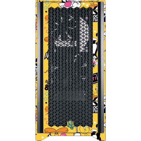 Looney Tunes Tweety and Sylvester Patches Corsair 4000D Tempered Glass Mid-Tower ATX Case Skin