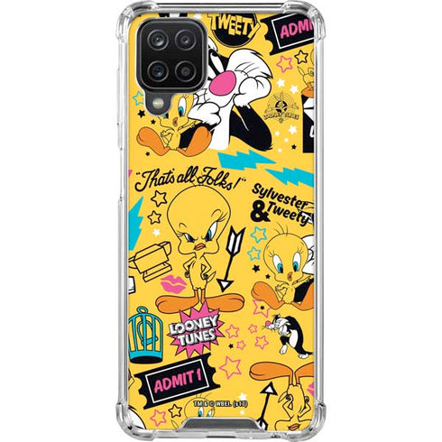 Looney Tunes Tweety and Sylvester Patches Galaxy A12 Clear Case