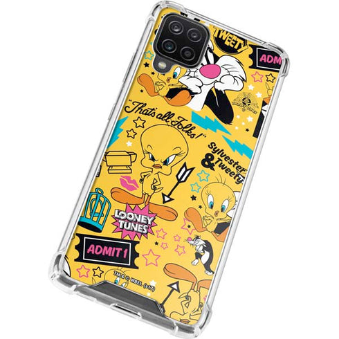 Looney Tunes Tweety and Sylvester Patches Galaxy A12 Clear Case