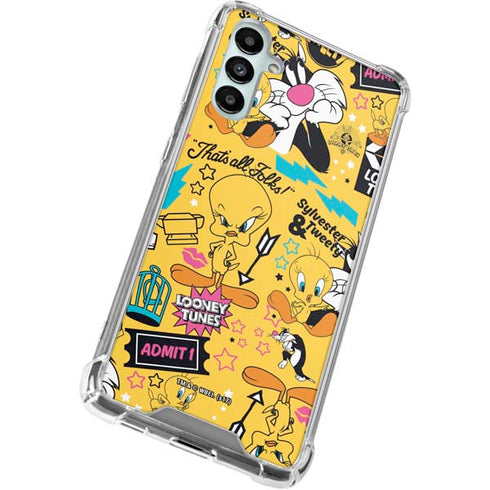 Looney Tunes Tweety and Sylvester Patches Galaxy A14 5G Clear Case