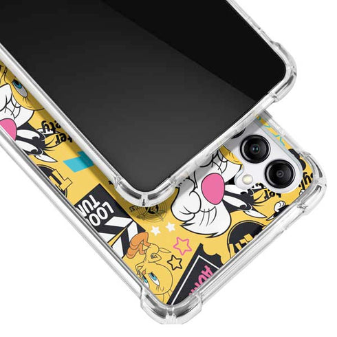 Looney Tunes Tweety and Sylvester Patches Galaxy A14 5G Clear Case