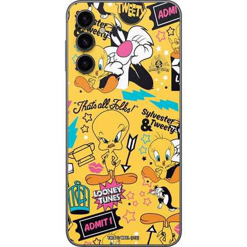 Looney Tunes Tweety and Sylvester Patches Galaxy A14 5G Skin