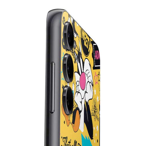 Looney Tunes Tweety and Sylvester Patches Galaxy A14 5G Skin