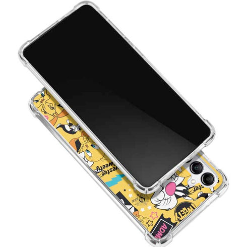 Looney Tunes Tweety and Sylvester Patches Galaxy A15 5G Clear Case