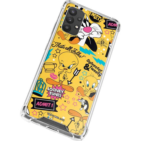 Looney Tunes Tweety and Sylvester Patches Galaxy A32 5G Clear Case