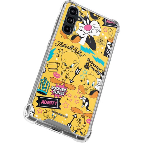 Looney Tunes Tweety and Sylvester Patches Galaxy A54 5G Clear Case