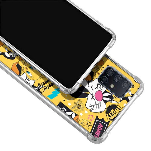 Looney Tunes Tweety and Sylvester Patches Galaxy A71 5G Clear Case