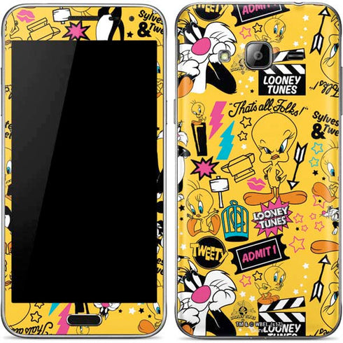 Looney Tunes Tweety and Sylvester Patches Galaxy J3 Skin