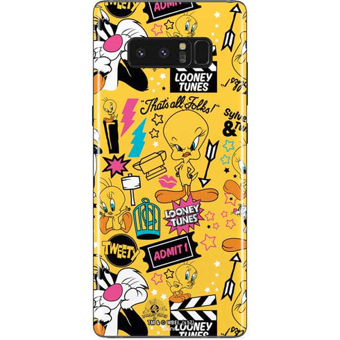 Looney Tunes Tweety and Sylvester Patches Galaxy Note 8 Skin