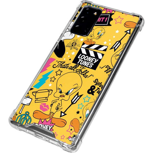 Looney Tunes Tweety and Sylvester Patches Galaxy Note20 5G Clear Case