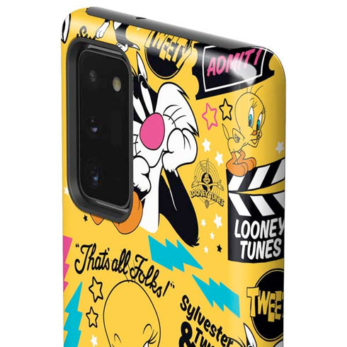 Looney Tunes Tweety and Sylvester Patches Galaxy Note20 5G Pro Case