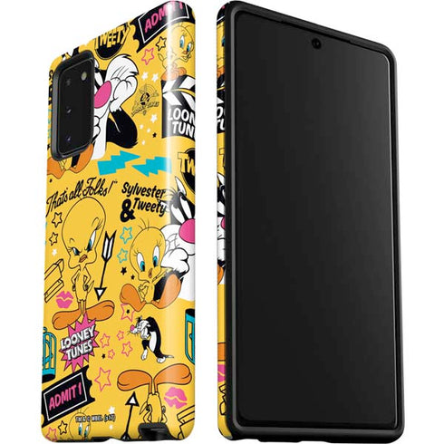 Looney Tunes Tweety and Sylvester Patches Galaxy Note20 5G Pro Case