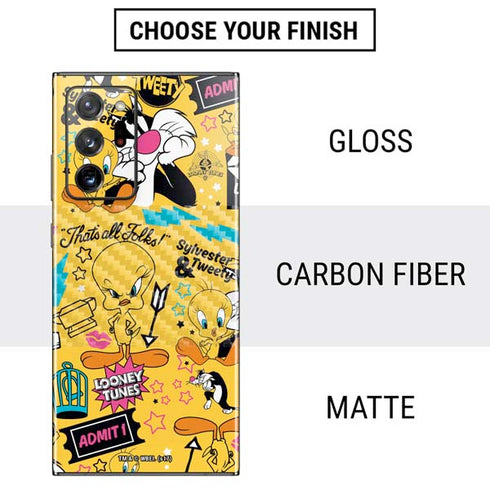 Looney Tunes Tweety and Sylvester Patches Galaxy Note20 Ultra 5G Skin