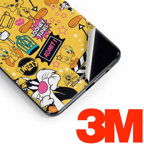 Looney Tunes Tweety and Sylvester Patches Galaxy S10 Plus Skin