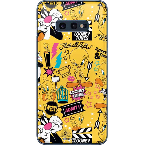 Looney Tunes Tweety and Sylvester Patches Galaxy S10e Skin