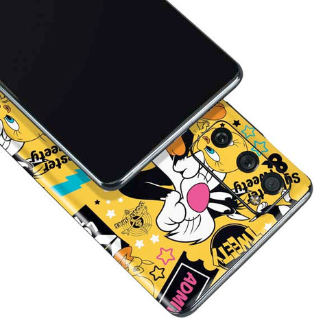 Looney Tunes Tweety and Sylvester Patches Galaxy S20 Fan Edition Skin