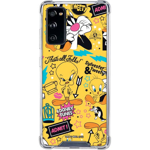 Looney Tunes Tweety and Sylvester Patches Galaxy S20 FE Clear Case