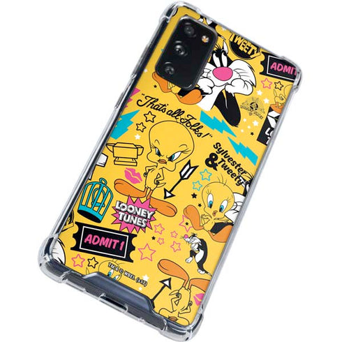 Looney Tunes Tweety and Sylvester Patches Galaxy S20 FE Clear Case