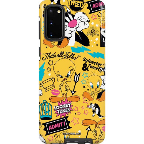 Looney Tunes Tweety and Sylvester Patches Galaxy S20 Pro Case