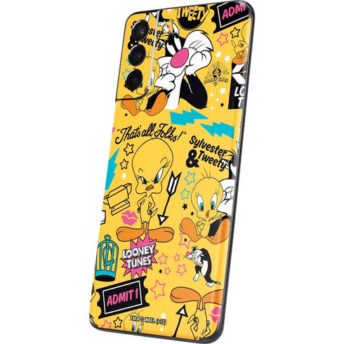 Looney Tunes Tweety and Sylvester Patches Galaxy S21 5G Skin