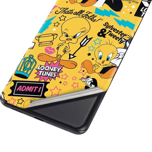 Looney Tunes Tweety and Sylvester Patches Galaxy S21 5G Skin